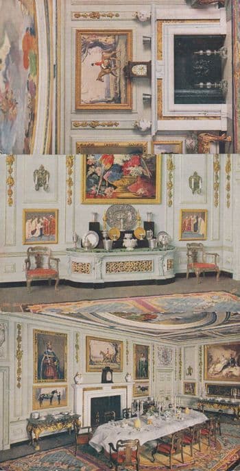 Queens Dollhouse Dolls House London Dining Room Fireplace  3x Tucks Postcard s
