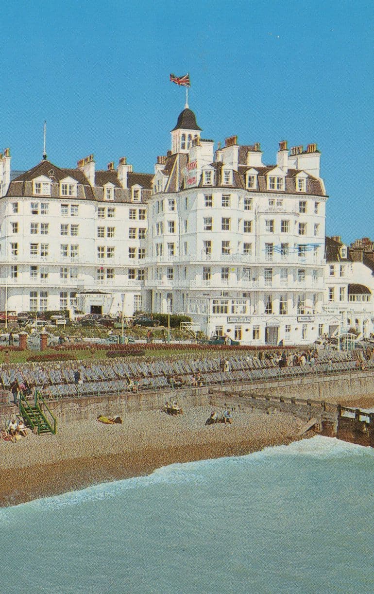Queens Hotel Eastbourne 1970s Postcard