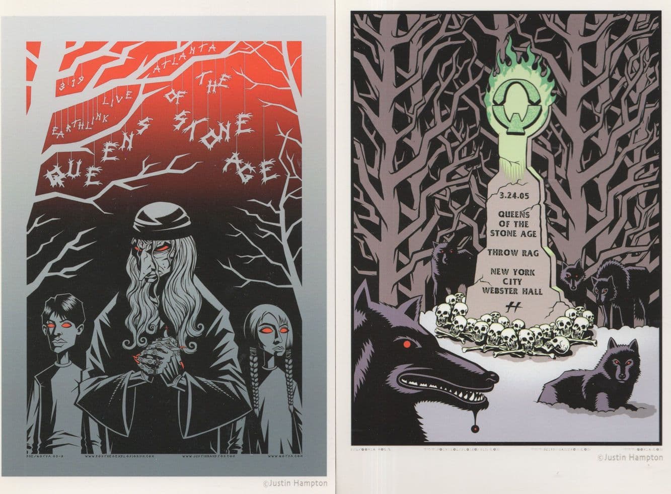 Queens Of The Stone Age Justin Hampton 2x Theatre Poster Postcard s