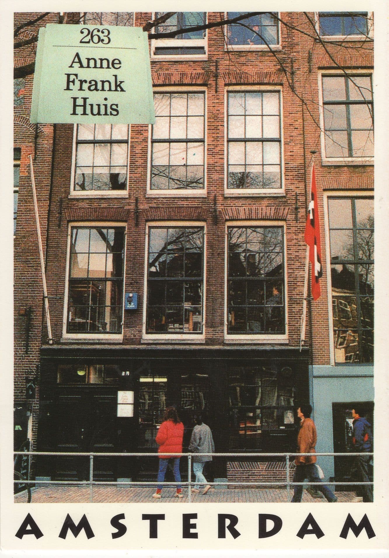 Queues Of Visitors At Anne Frank WW2 House Holland Postcard