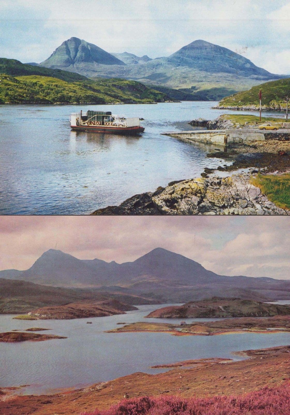 Quinag from Kylesku Car Ferry Loch Meeting Point + North Shore 2x Postcard