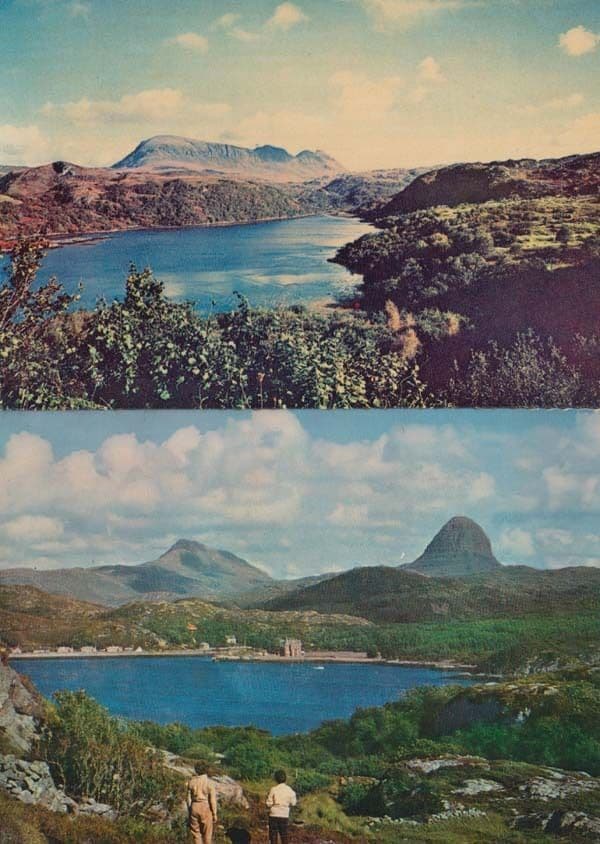 Quinag + Loch Nedd Sutherland Lochinver Scotland 2x 1970s Postcard s