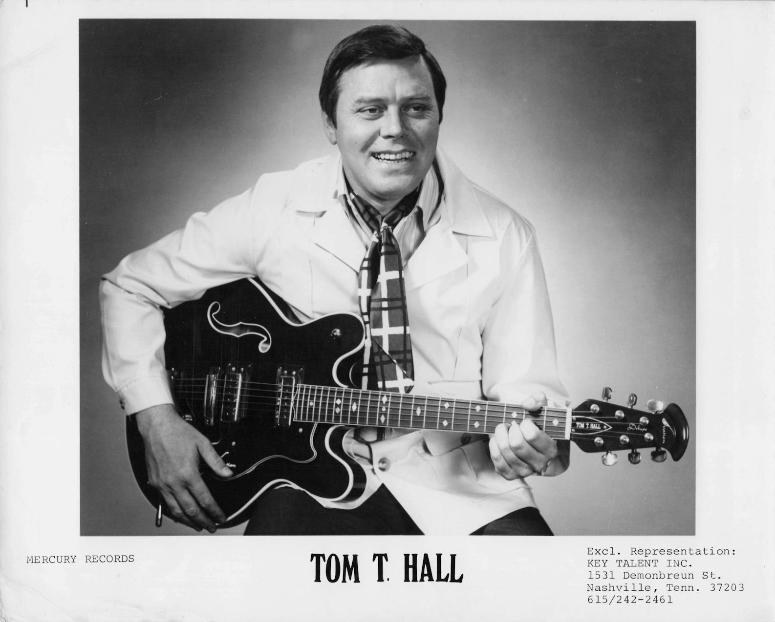 Tom Hall Country Music Singer Guitar Vintage Management 10x8 Media Photo