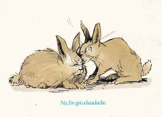 Rabbits Cant Make Love Lady Rabbit Has Headache Comic Humour Postcard