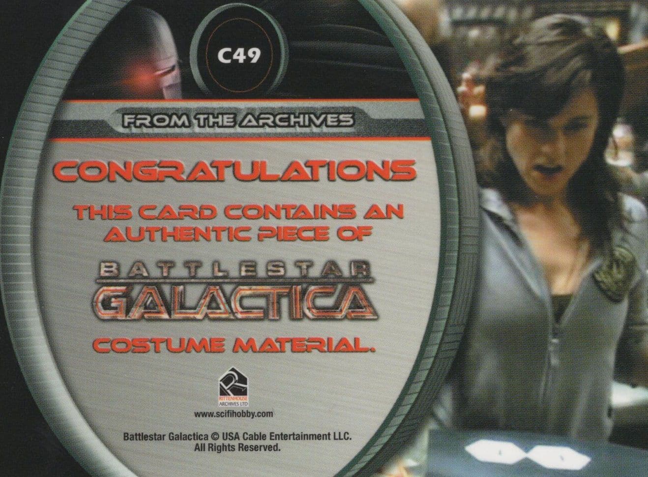 Racetrack Battlestar Galactica TV Show Outfit REAL Costume Relic Card