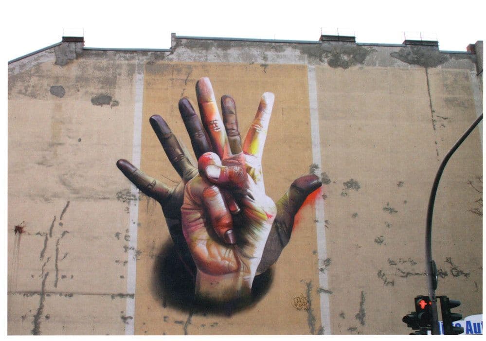 Racial Equality Peace Sign LGBT German Street Art Graffiti Postcard