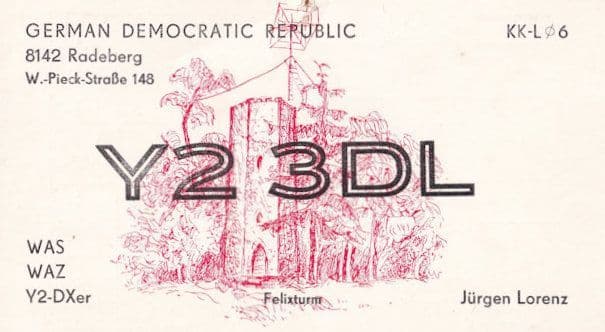 Radeberg German Democratic Republic Amateur Radio QSL Card