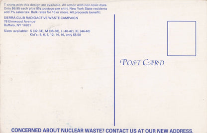 Radioactive Waste Campaign Buffalo Club New York Protest Group Postcard