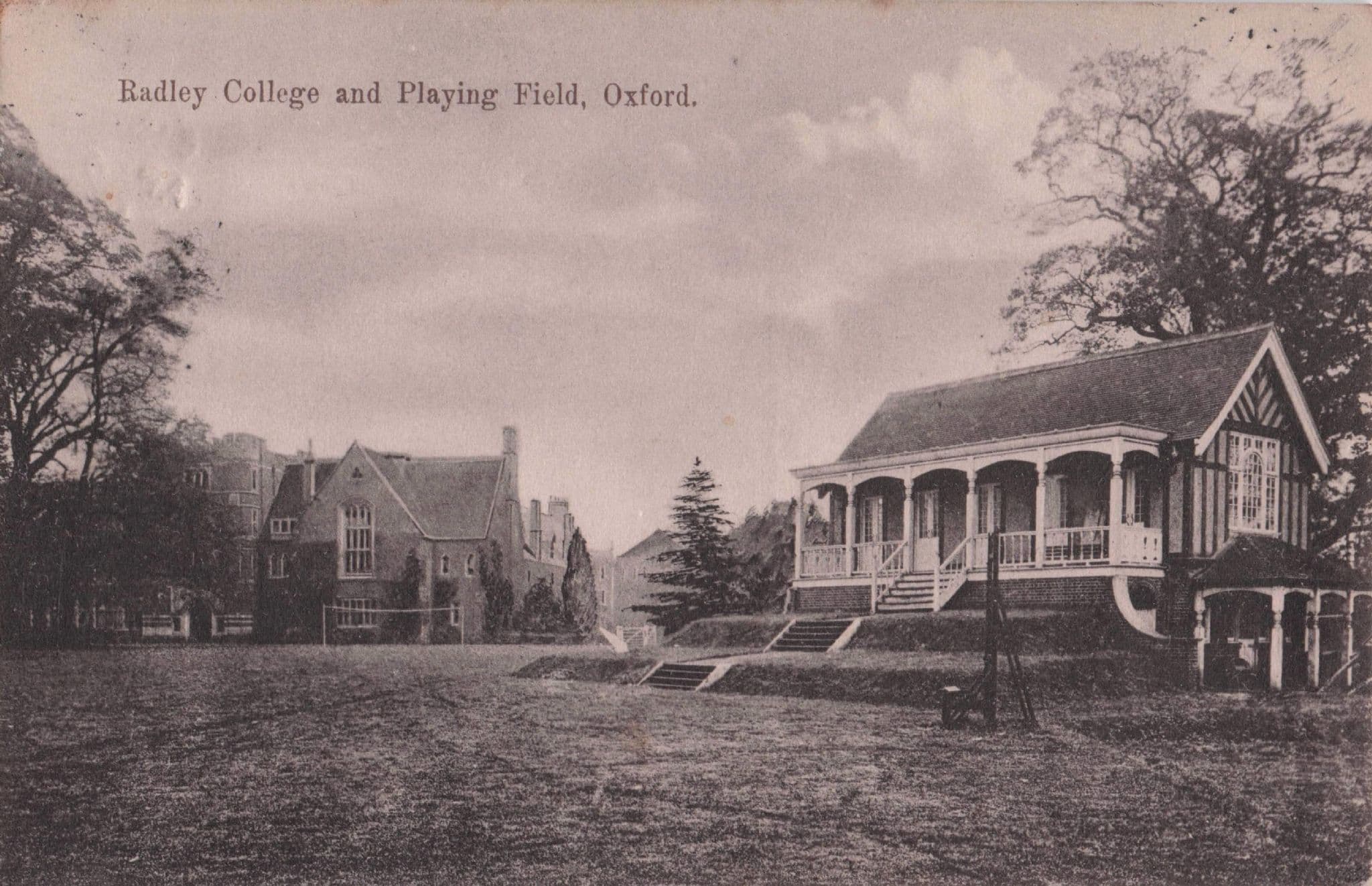 Radley College Cricket Hut Pavillion Oxford Antique Postcard