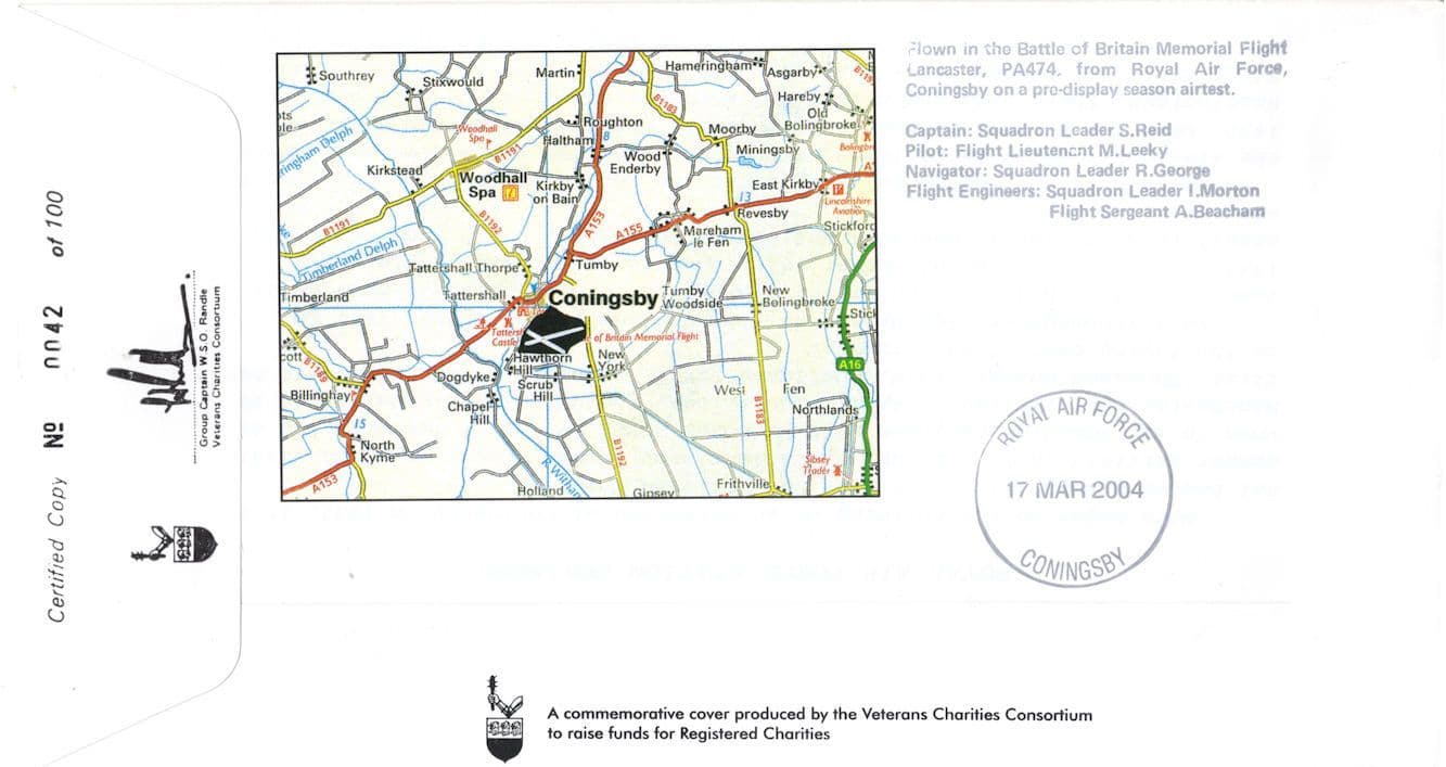 RAF Coltishall Station JFG John Howe 74 Squadron Military Map Rare LTD TO 100 Hand Signed FDC