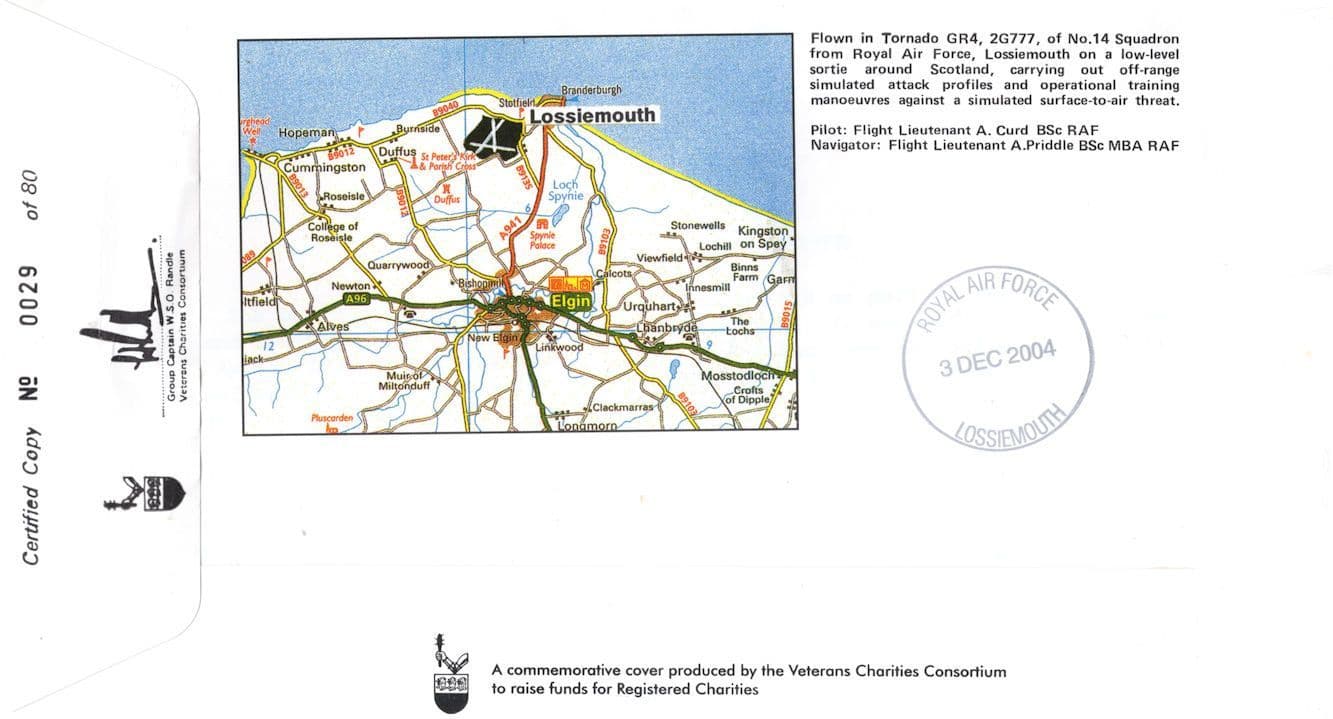 RAF Lossiemouth Station Christopher Nickols Map LTD TO 80 Hand Signed FDC