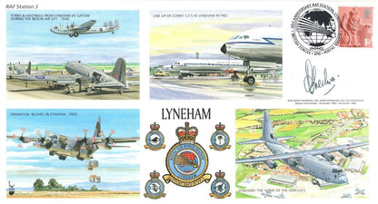 RAF Lyneham Station Wilts John Cheshire Military Map LTD TO 100 Hand Signed FDC