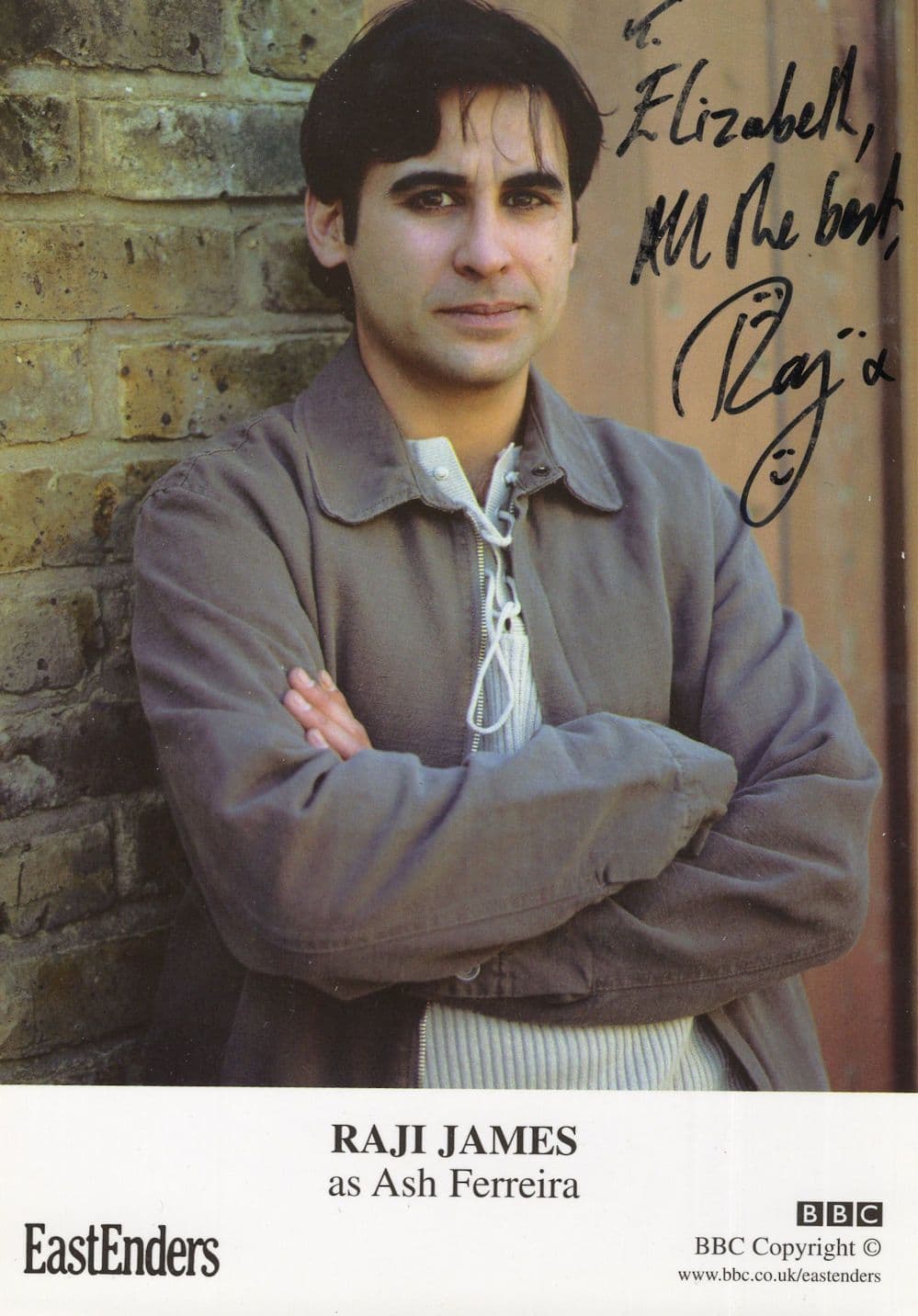 Raji James as Ash BBC Eastenders Hand Signed Cast Card Photo