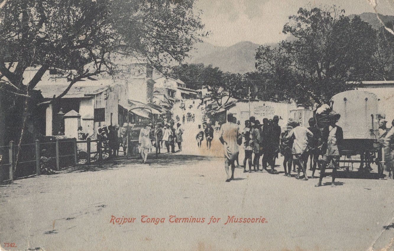 Rajpur Terminus For Mussoorie Indian Antique Postcard