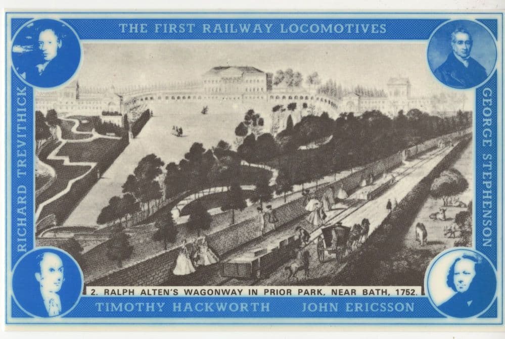 Ralph Alten's Wagonway in Pride Park Bath Railway Postcard