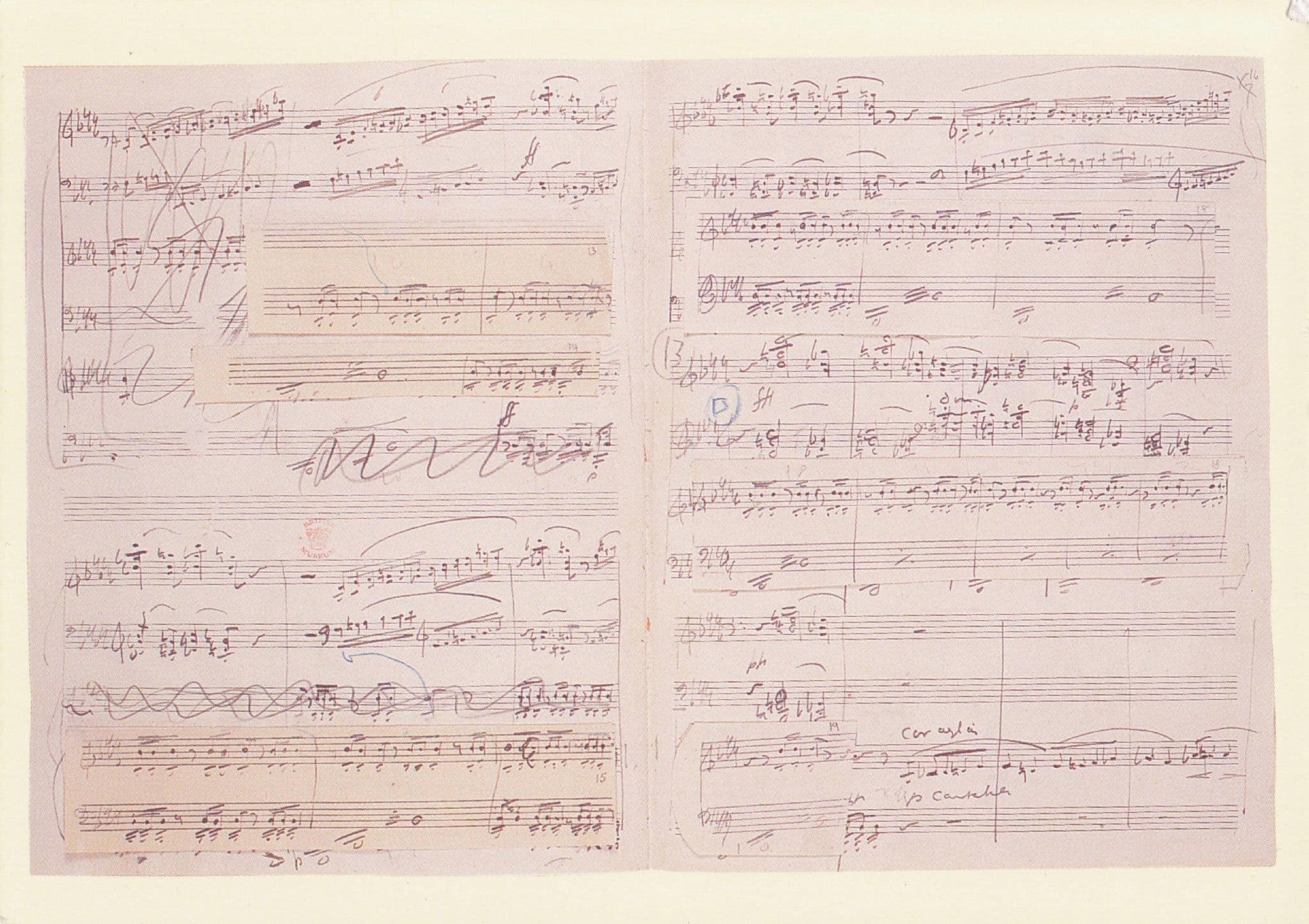 Ralph Vaughan Williams Antique Symphony 6 Sheet Music Manuscript Postcard