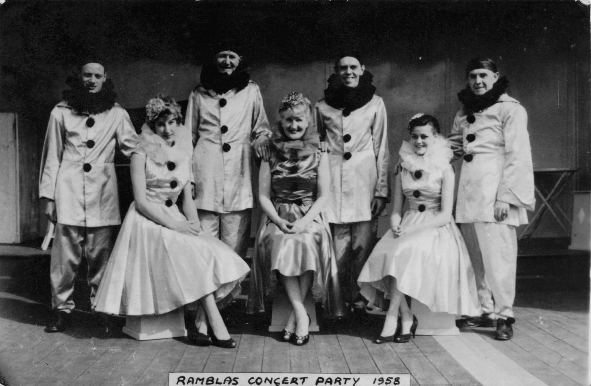 Ramblas Concert Party 1958 Comedian Music Hall Group Old RPC PB Postcard