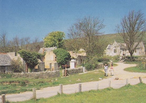 Rambling at Tyneham Village Dorset Military 1943 History War Raids Phonebox Postcard