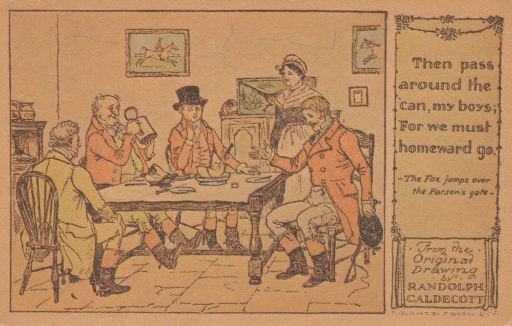 Randolph Caldecott The Fox Jumps Over The Parsons Gate Postcard