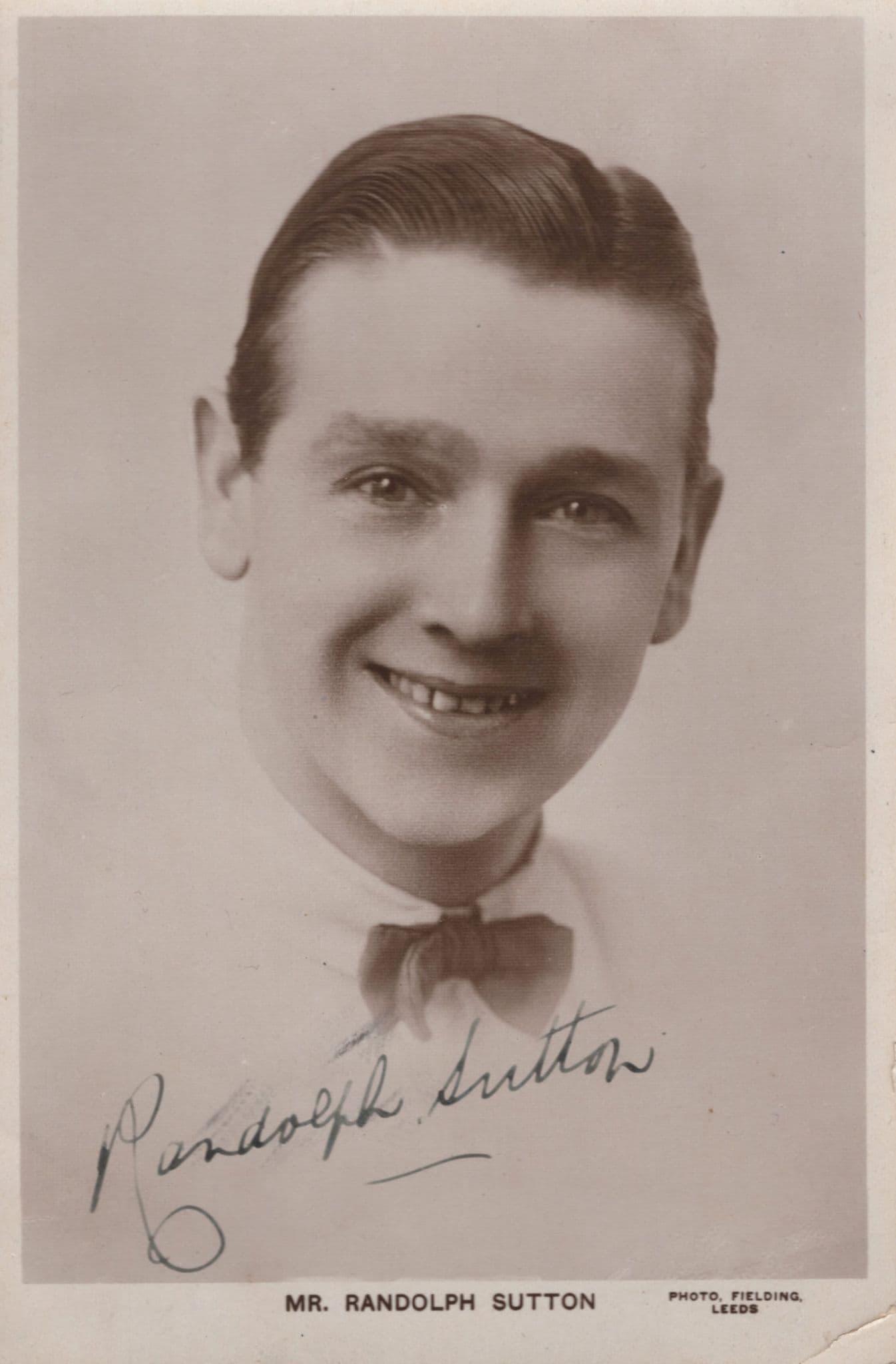 Randolph Sutton Music Hall Entertainer RARE Early Career  Hand Signed Postcard