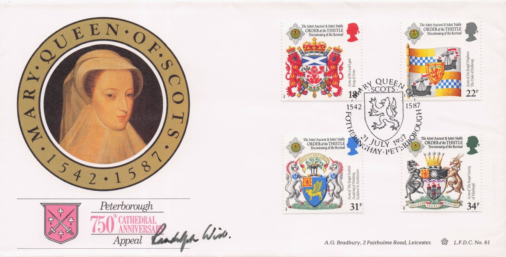 Randolph Wise Dean Of Peterborough Cathedral Hand Signed FDC