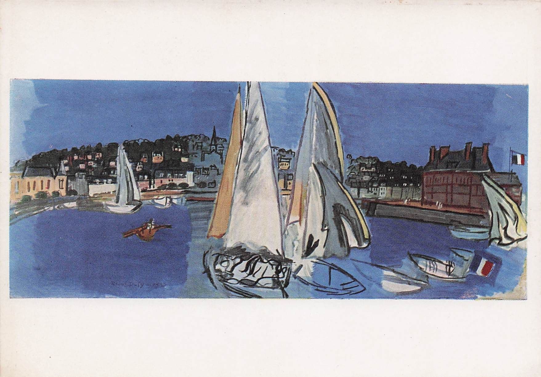 Raoul Dufy Deauville Drying The Sails Painting Postcard