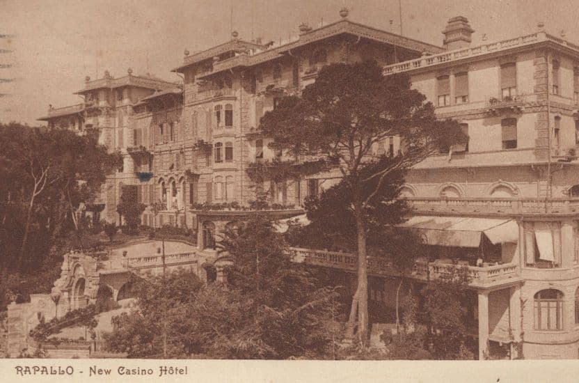 Rapallo New Casino Hotel Genoa Italy Old Postcard