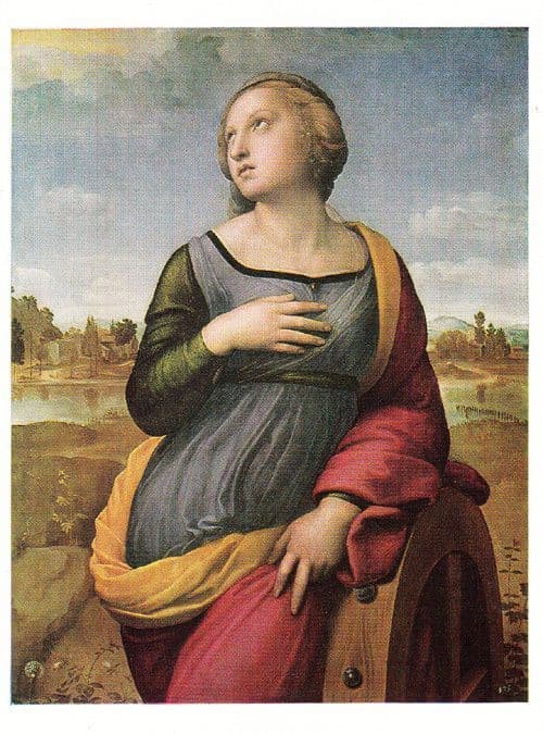 Raphael Catherine Of Alexandria Rare Art National Gallery Painting Postcard