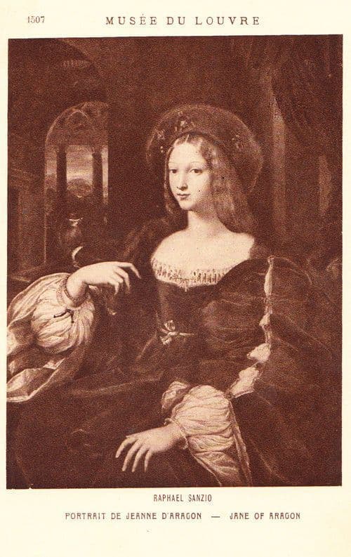 Raphael Sanzio Anne Of Aragon Antique Museum De Louvres Painting Postcard
