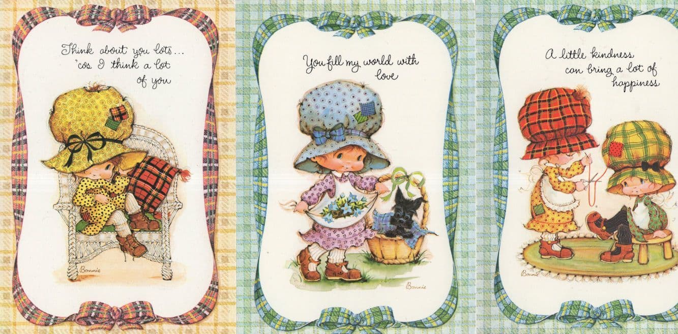 Raphael Tuck Sewing Children 3x Repro Postcard s