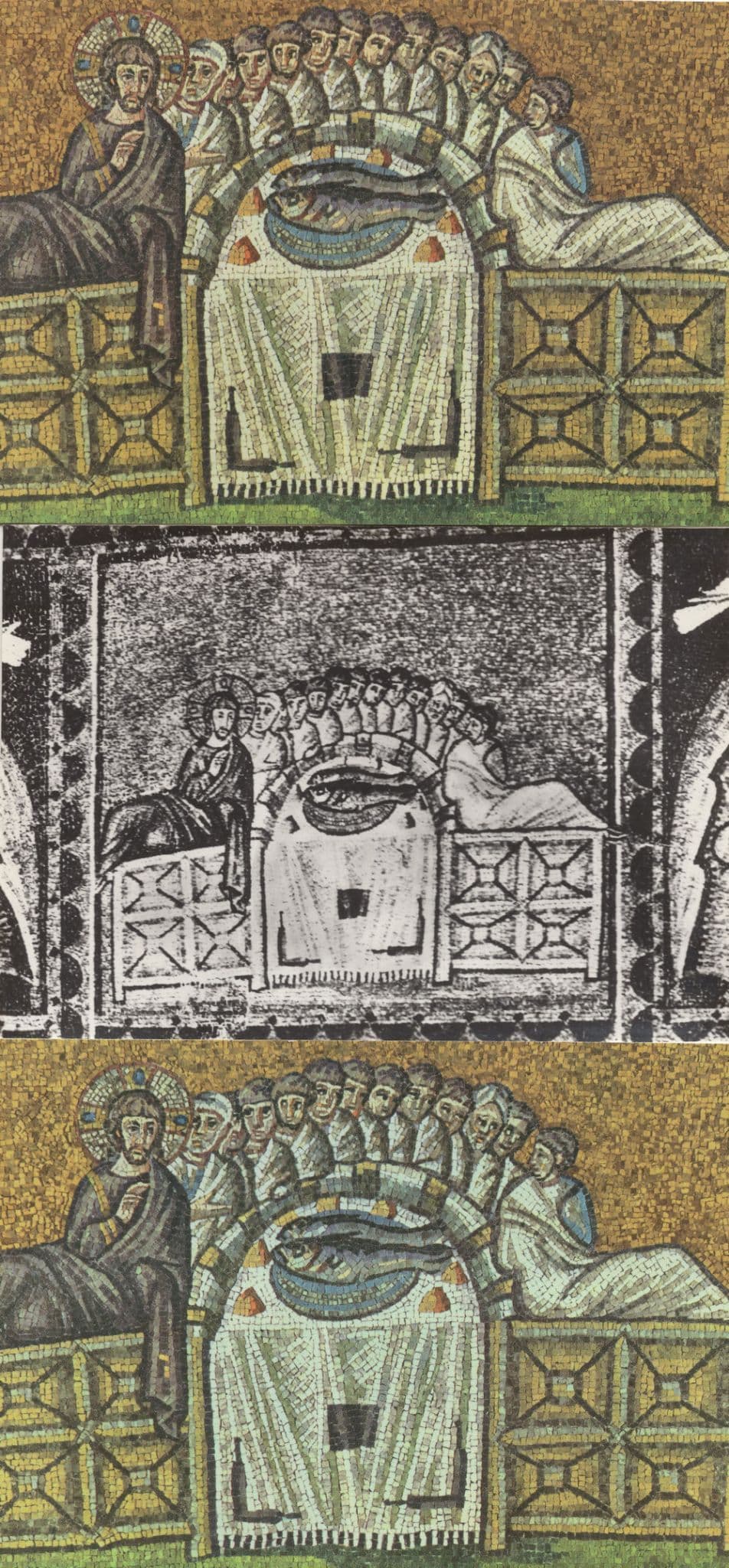 Ravenna L'Ultima Cena Basilica Di S Apollinare Nuovo 3x Postcard s