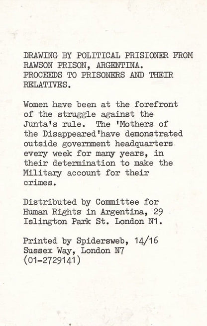 Rawson Prisoner Argentina Political POW Junta Prison Painting Postcard Card