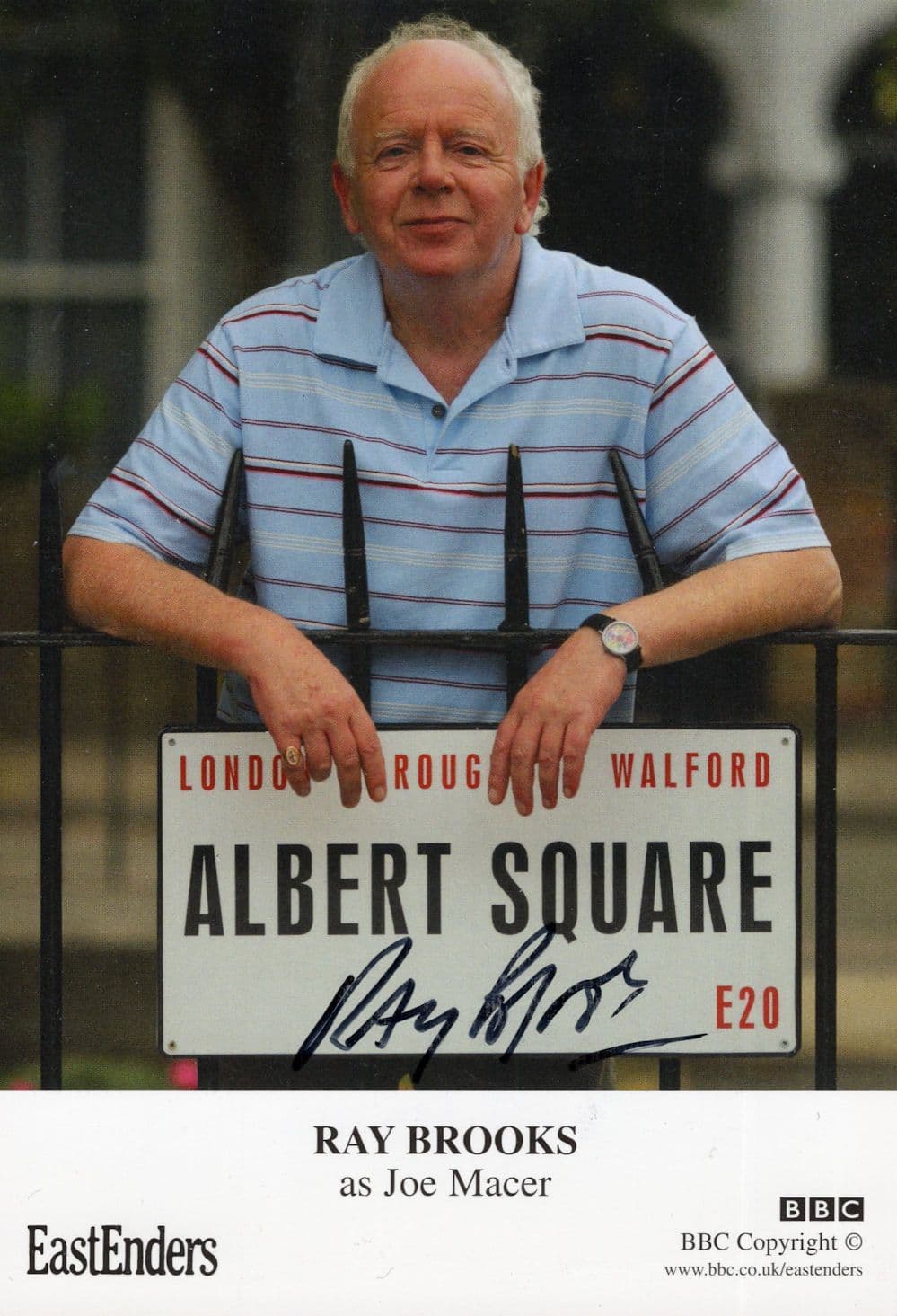 Ray Brooks Undedicated BBC Eastenders Hand Signed Cast Card Photo