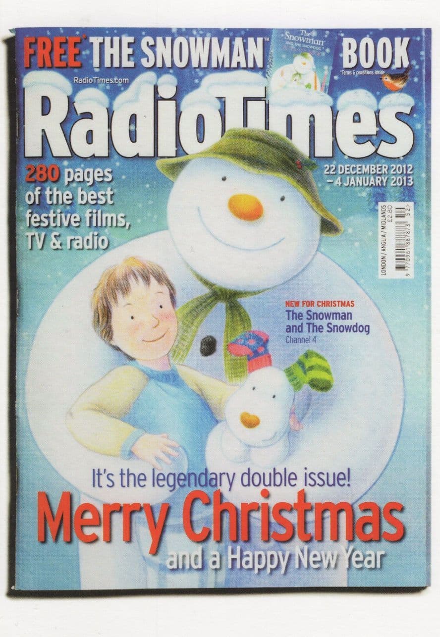 Raymond Briggs The Snowman Xmas TV Show Radio Times Postcard