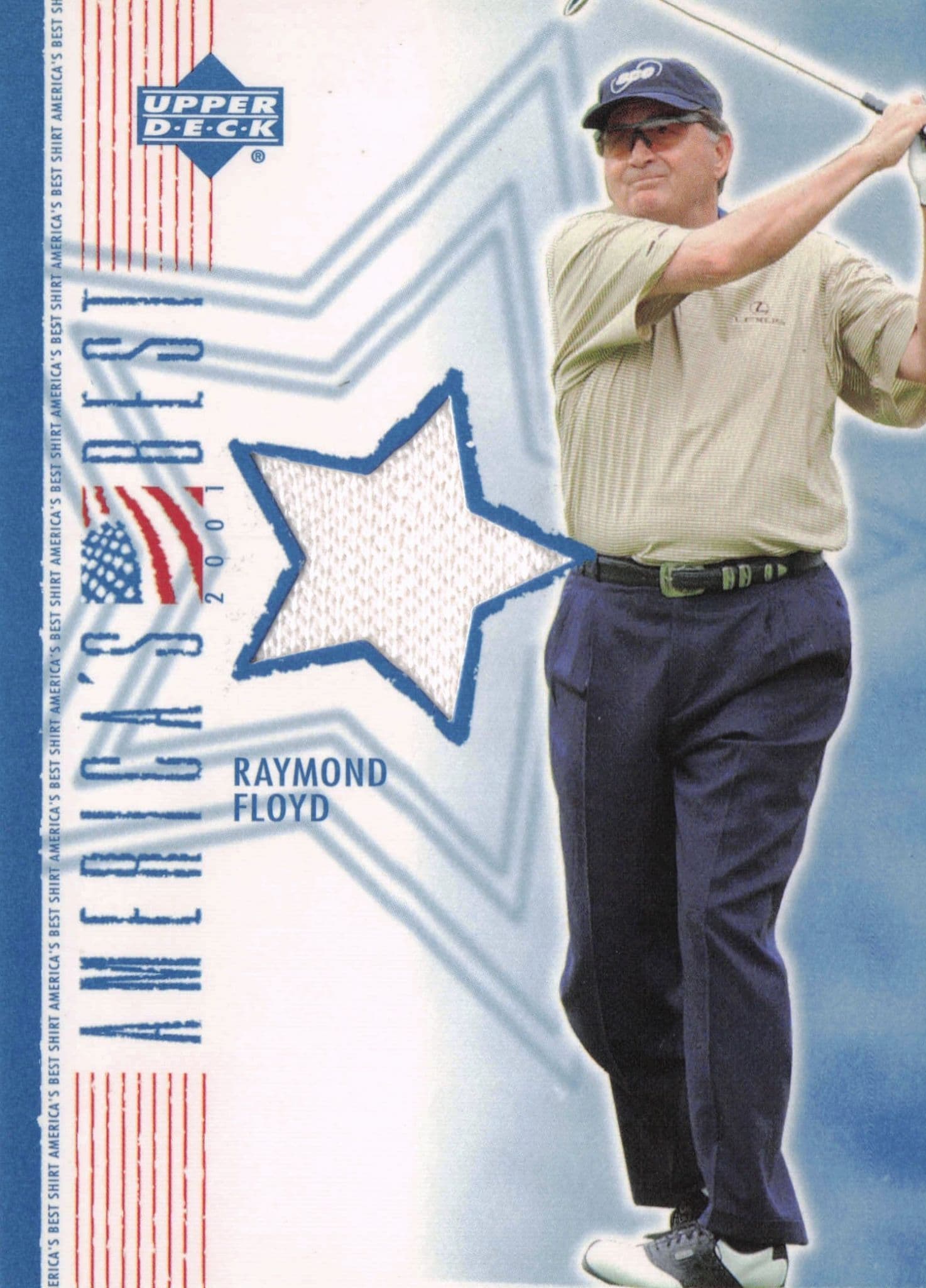 Raymond Floyd America's Best 2002 Upper Deck Real Worn Golf Shirt Card