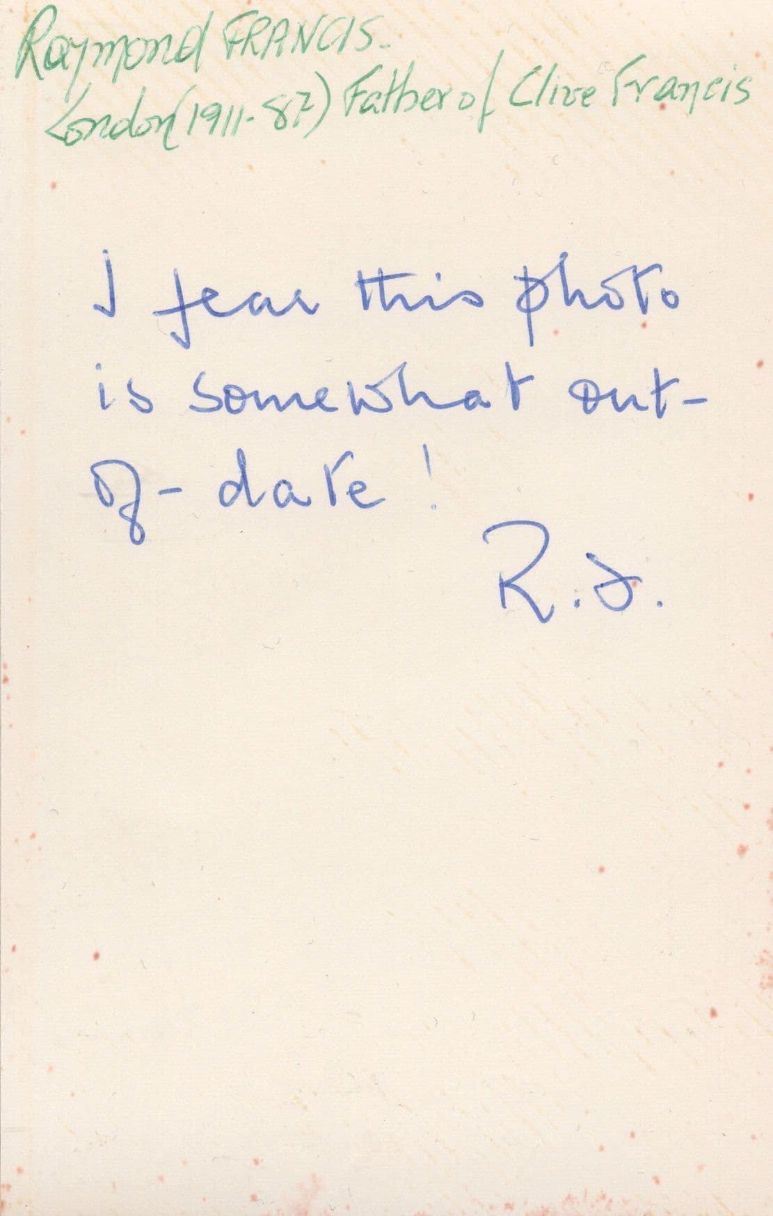 Raymond Francis Sherlock Holmes No Hiding Place Hand Signed Old Photo
