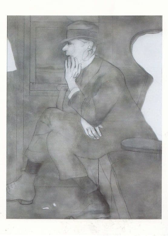 RB Kitaj The Jew In Train Carriage Jewish Painter Tate Gallery Painting Postcard