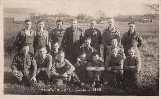 RBD Military Shoemakers Army 1943 Original WW2 Plain Back Postcard Photo