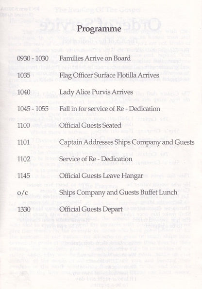 Re-Dedication Of HMS Endurance Ship 1992 Programme