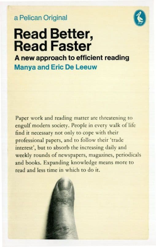 Read Better Read Faster Manya Eric De Leeuw 1965 Book Postcard