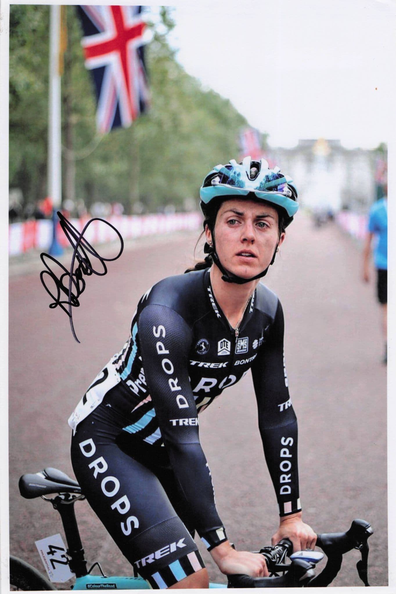 Rebecca Durrell GB British Drops Team Womens Cyclist 12x8 Hand Signed Photo