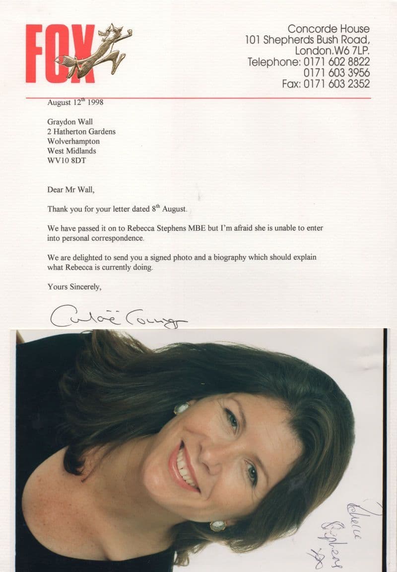 Rebecca Stephens MBE Book Author Large Hand Signed Photo & Letter