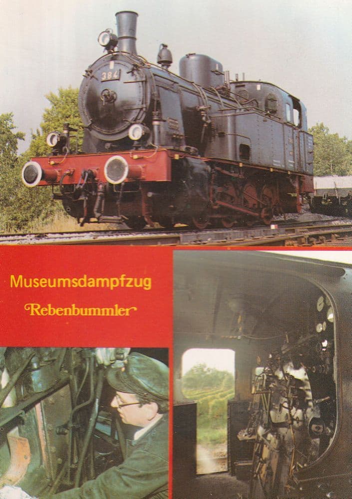 Rebenbummler German Train Driver Engine Room Museum Postcard
