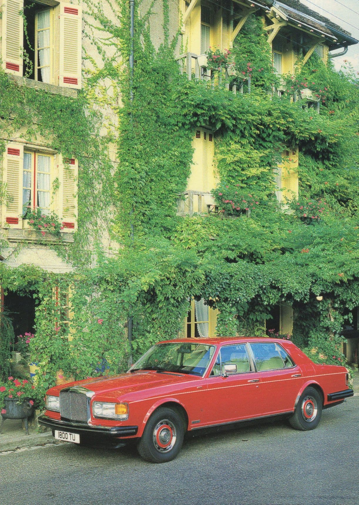 Red Bentley 8 Eight 1980s Car Advertising Postcard