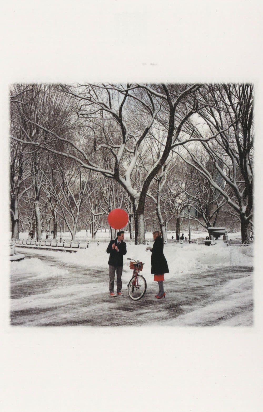 Red Helium Gas Balloon & Bicycle New York Central Park USA Postcard