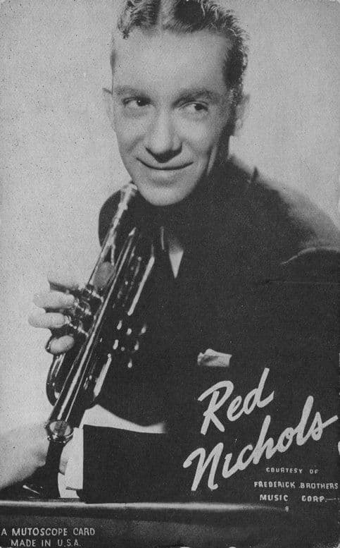 Red Nichols Jazz Big Band Musician Printed Signed Old Postcard
