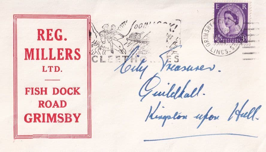 Reg Millers Fish Market Dock Road 1950s Postmark Cover