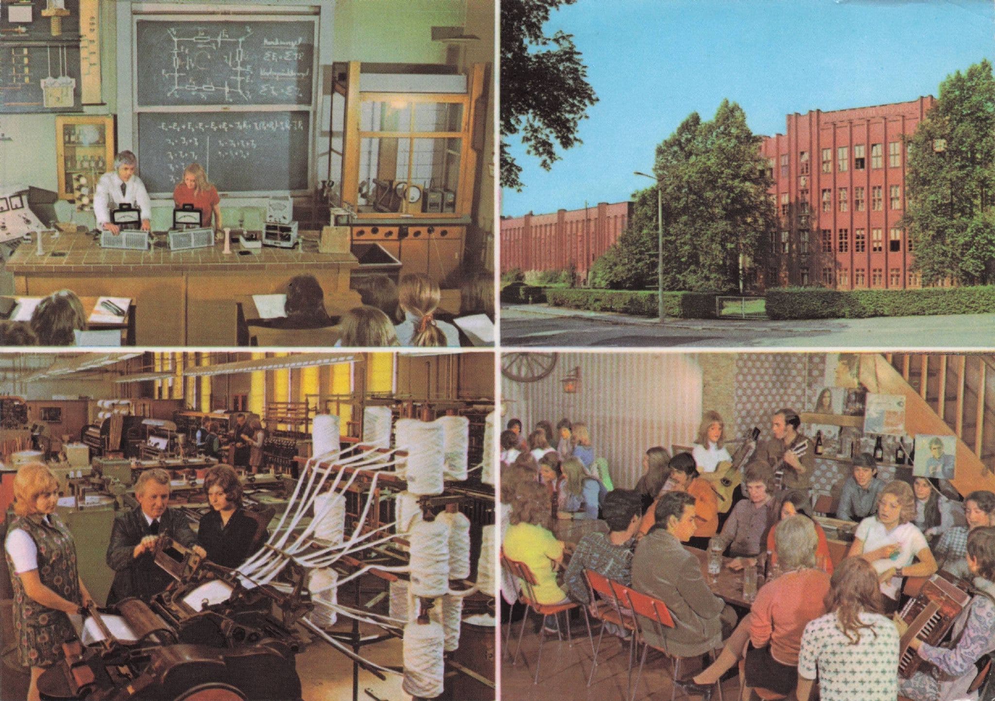 Reichenbach Textiltechnik Ingenieurschule 1976 German Exhibition Postcard