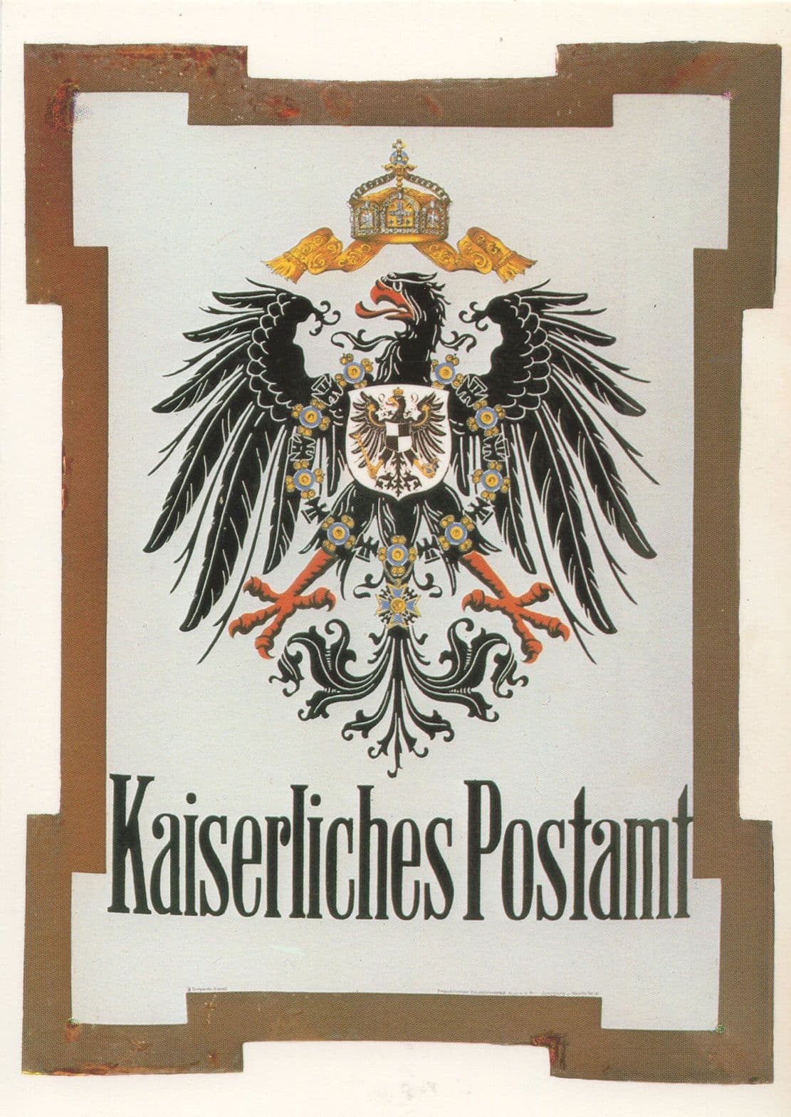 Reichspost Posthausschild 1900 German Post Office Sign Postcard