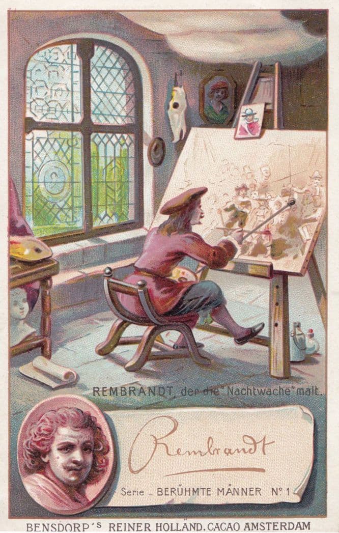 Rembrandt Dutch Artist Printed Signed Bendorps Postcard Antique Trade Card